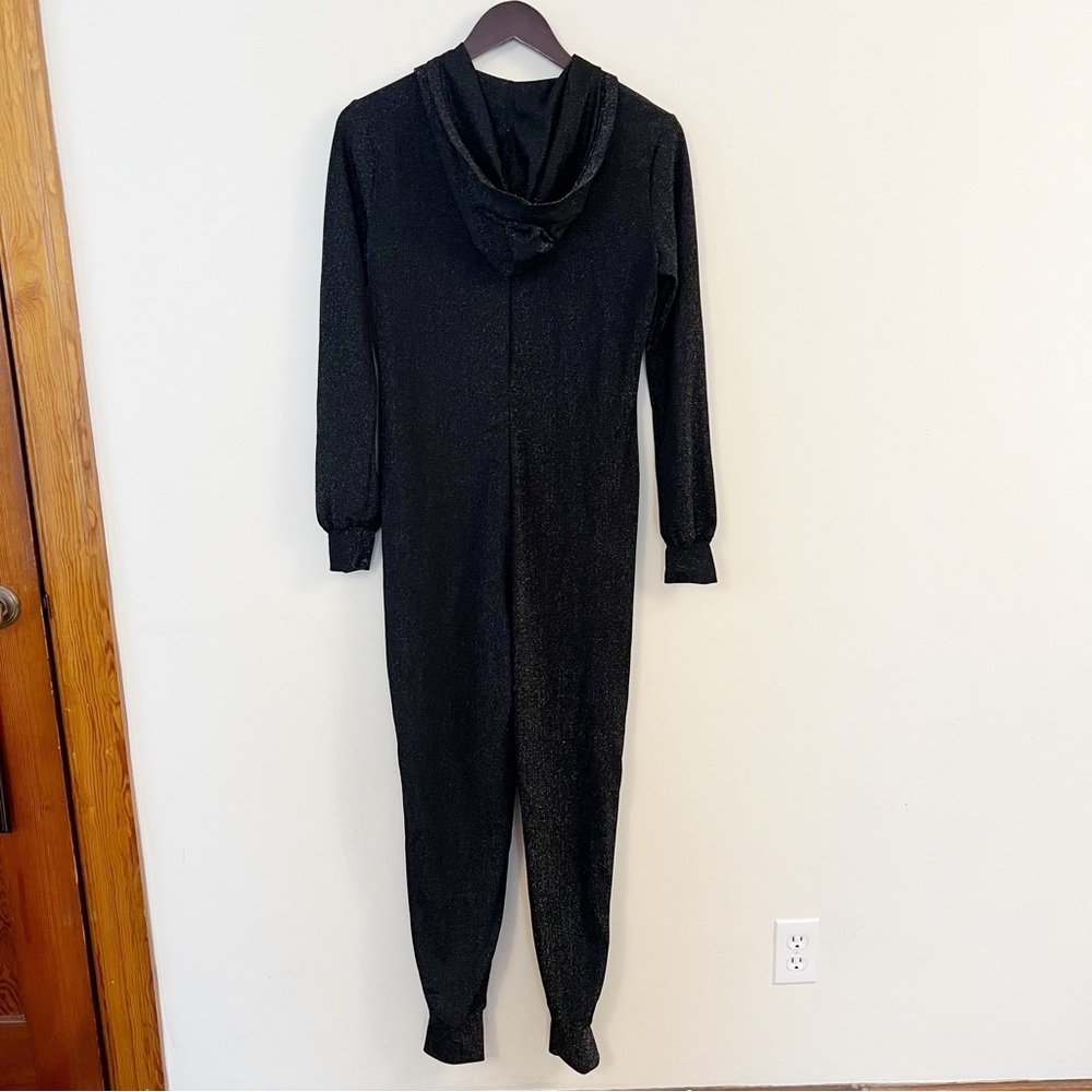 SAVAGE x FENTY Sleep & Shine Hooded Onesie in black silver shine lurex Sz M - Picture 10 of 11